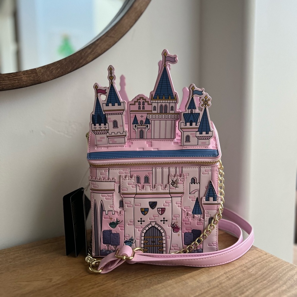 Sleeping Beauty 65th Anniversary Castle Figural Crossbody Bag NWT